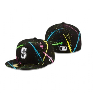 Seattle Mariners Black Streakpop 59FIFTY Fitted Hat