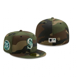 Seattle Mariners Camo Woodland Undervisor 35th Anniversary Patch 59FIFTY Hat