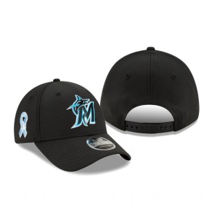 Miami Marlins Black 2021 Father's Day 9FORTY Adjustable Hat