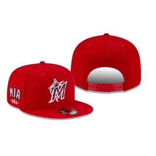 Miami Marlins Red 4th of July 9FIFTY Adjustable Hat