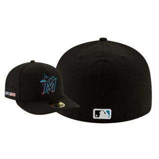 Men's Miami Marlins Black MLB 150th Anniversary Patch Low Profile 59FIFTY Fitted Hat