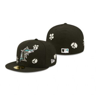 Miami Marlins Black UV Activated Sunlight Pop 59FIFTY Fitted Hat