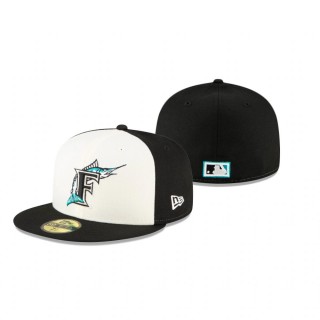 Marlins White Black Cooperstown Collection Hat