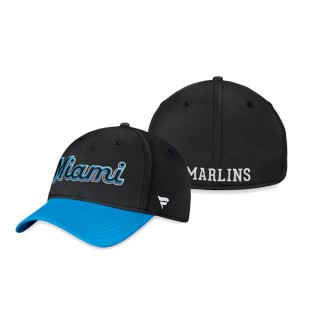 Miami Marlins Black Blue Core Flex Hat