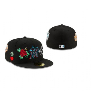 Marlins Black Icon 59FIFTY Fitted Hat