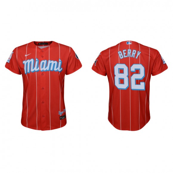 Youth Jacob Berry Marlins Red City Connect Replica Jersey