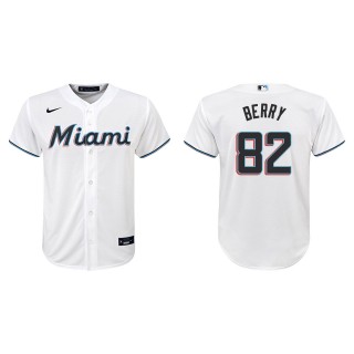 Youth Jacob Berry Marlins White Replica Home Jersey
