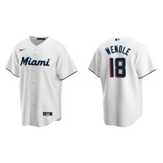 Miami Marlins Joey Wendle White Replica Home Jersey