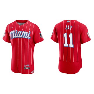 Jon Jay Marlins Red City Connect Authentic Jersey