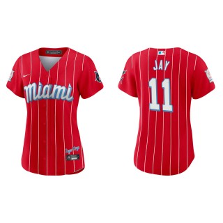 Women's Jon Jay Marlins Red City Connect Replica Jersey