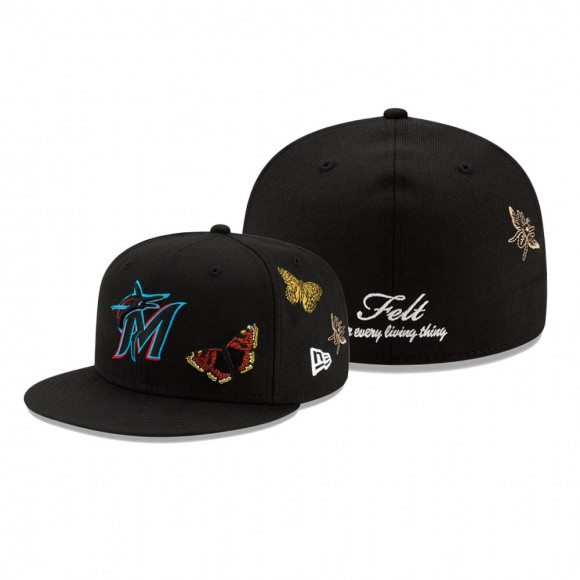 Miami Marlins New Era x FELT Black 59FIFTY Fitted Hat