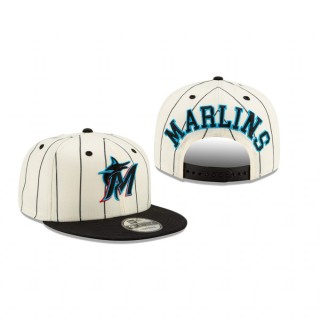 Miami Marlins White Pinstripe 9FIFTY Snapback Hat