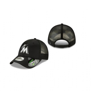 Miami Marlins Black Repreve Trucker 9FORTY Adjustable Hat