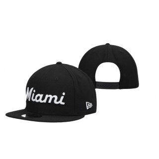 Miami Marlins Black White Tea 9FIFTY Snapback Hat