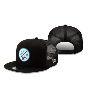 Miami Marlins Black Vert Trucker 9FIFTY Adjustable Hat