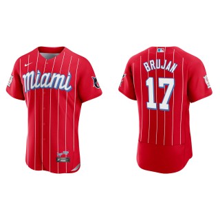 Vidal Brujan Marlins Red City Connect Authentic Jersey