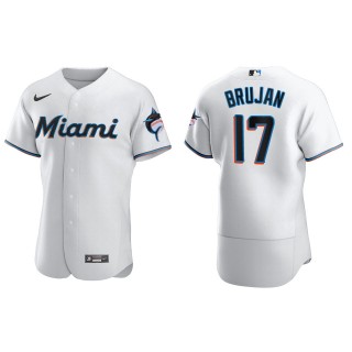 Vidal Brujan Marlins White Authentic Home Jersey