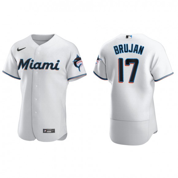 Vidal Brujan Marlins White Authentic Home Jersey