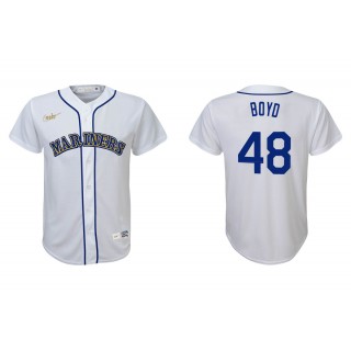 Youth Seattle Mariners Matt Boyd White Cooperstown Collection Jersey