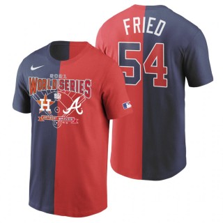 Atlanta Braves Max Fried Charcoal 2021 World Series Matchup Split T-Shirt