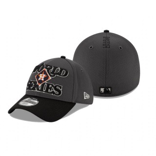 Men's Houston Astros Charcoal Black 2019 American League Champions Locker Room 39THIRTY Flex Hat