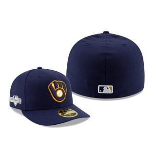 Men's Brewers Navy 2019 Postseason Alternate Low Profile 59FIFTY Fitted Sidepatch Hat
