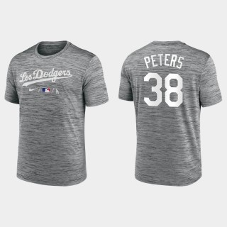 Men's Los Angeles Dodgers D.J. Peters Anthracite 2021 City Connect Practice T-Shirt