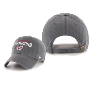 Men's Washington Nationals Charcoal 2019 National League Champions Clean-Up Adjustable Hat