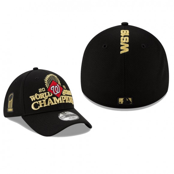 Men's Nationals Black 2019 World Series Champions Locker Room 39THIRTY Flex Hat