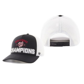 Men's Washington Nationals Black White 2019 World Series Champions MVP Adjustable Trucker Hat