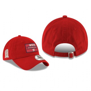 Men's Washington Nationals Red 2019 World Series Champions Bar Patch 9TWENTY Adjustable Hat