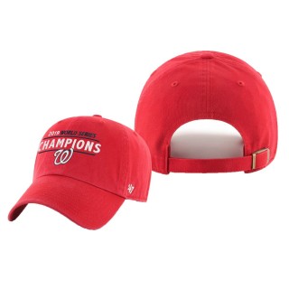 Men's Washington Nationals Red 2019 World Series Champions Clean-Up Adjustable Hat