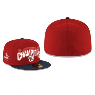 Men's Nationals Red Navy 2019 World Series Champions 59FIFTY Fitted Hat