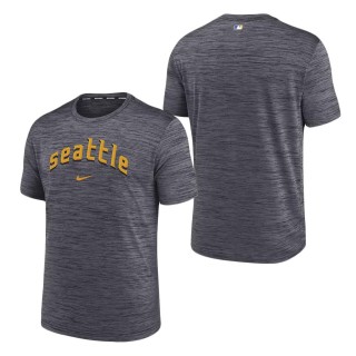 Men's Seattle Mariners Heather Charcoal 2023 City Connect Velocity Practice Performance T-Shirt
