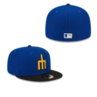 Men's Seattle Mariners Royal Black 2023 City Connect 59FIFTY Fitted Hat