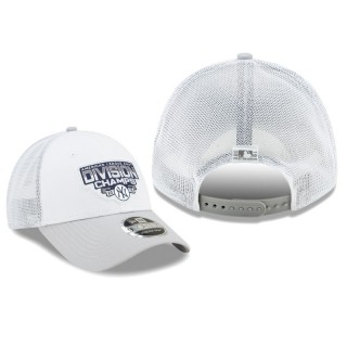 Men's New York Yankees White Gray 2019 AL East Division Champions 9FORTY Adjustable Trucker Hat
