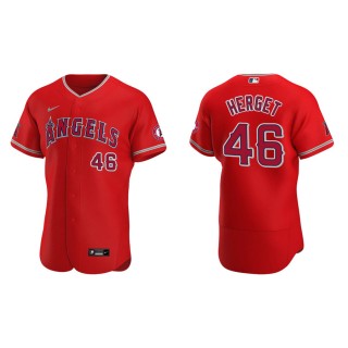 Jimmy Herget Angels Red Authentic  Jersey