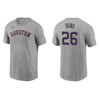 Jose Siri Astros Gray Name & Number Nike T-Shirt