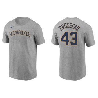 Mike Brosseau Brewers Gray Name & Number Nike T-Shirt