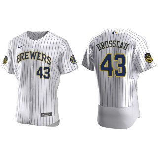 Mike Brosseau Brewers White Authentic Home Jersey