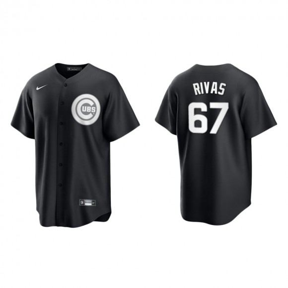 Alfonso Rivas Cubs Black White Replica Official Jersey