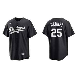 Andrew Heaney Dodgers Black White Replica Official Jersey