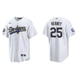 Andrew Heaney Dodgers White Gold 2021 City Connect Replica Jersey