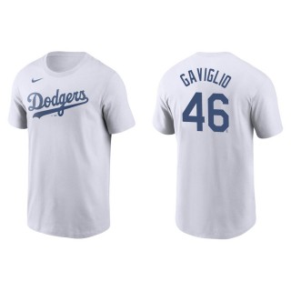 Sam Gaviglio Dodgers White Name & Number Nike T-Shirt
