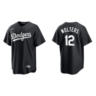 Tony Wolters Dodgers Black White Replica Official Jersey