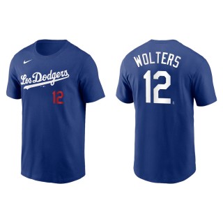 Tony Wolters Dodgers Royal 2021 City Connect  T-Shirt
