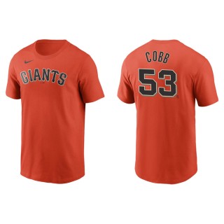 Alex Cobb Giants Orange Name & Number Nike T-Shirt