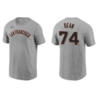 Austin Dean Giants Gray Name & Number Nike T-Shirt