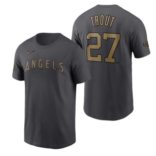 Men's Los Angeles Angels Mike Trout Nike Charcoal 2022 MLB All-Star Game Name & Number T-Shirt
