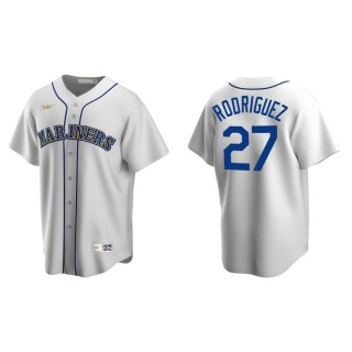 Julio Rodriguez Mariners White Cooperstown Collection Home Jersey
